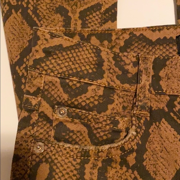 Zara Brown Snakeskin Print Jean - Picture 9 of 11